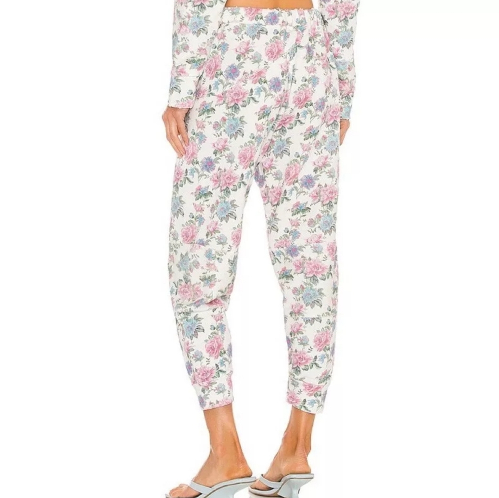 Love Shack Fancy Etty Floral Joggers - Sea Orchid - Picture 11 of 16
